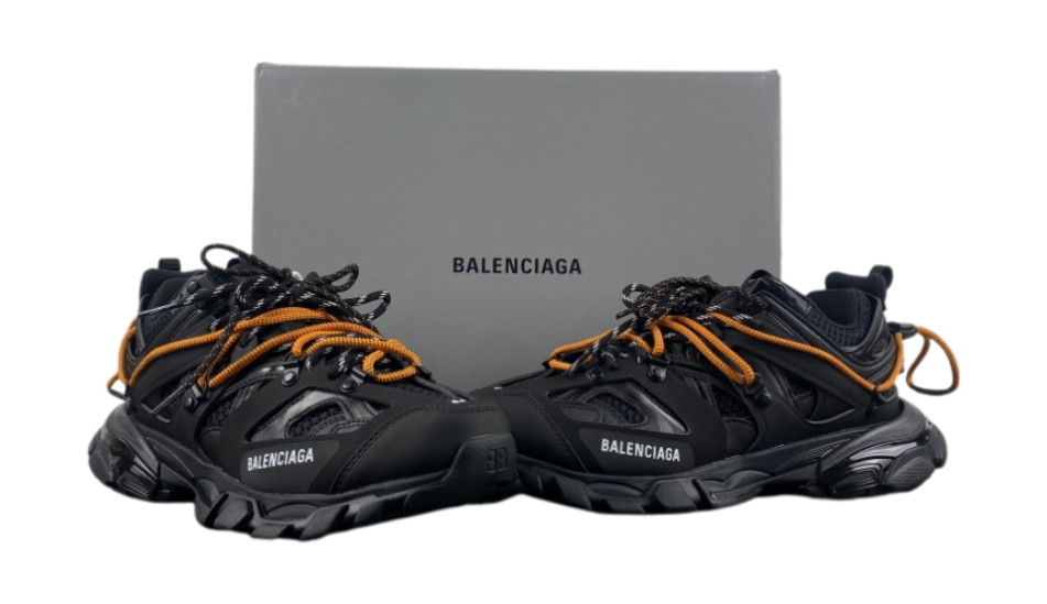 Men's Track Trail Laces Sneaker in Black/orange