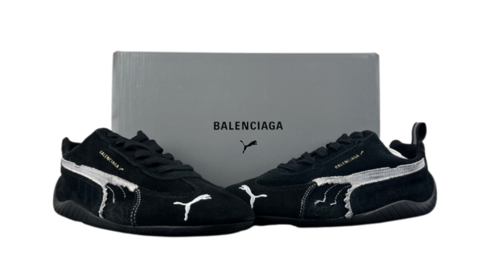 Balenciaga x Speedcat Suede 'Black White'