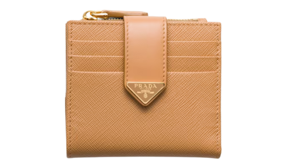 Small Saffiano and smooth leather wallet