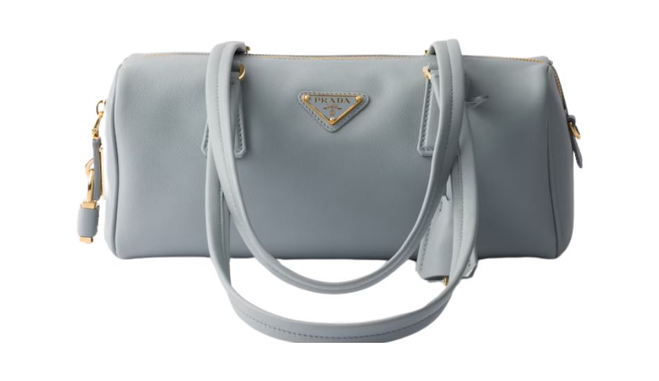 Medium leather top-handle bag with padlock