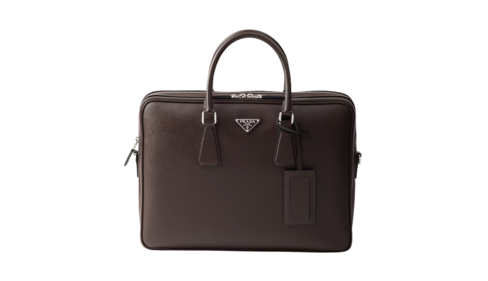 Saffiano leather briefcase