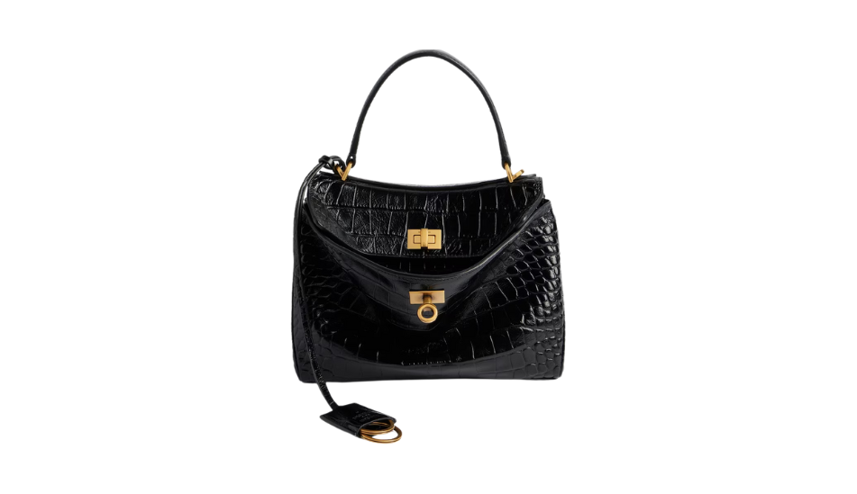 Women's Rodeo Mini Handbag Crocodile Embossed in Black