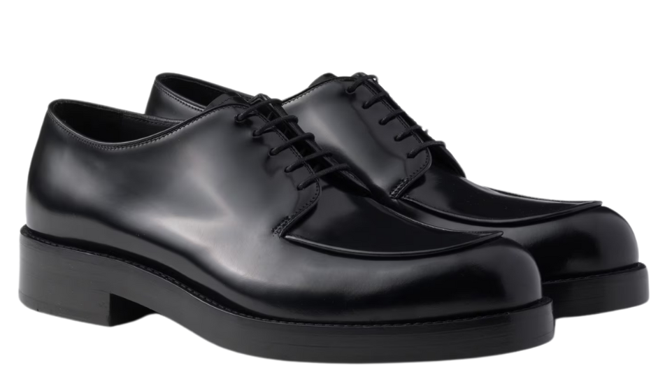 Brushed leather derby shoes