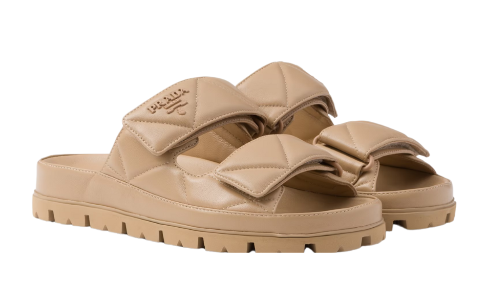 Padded nappa leather slides