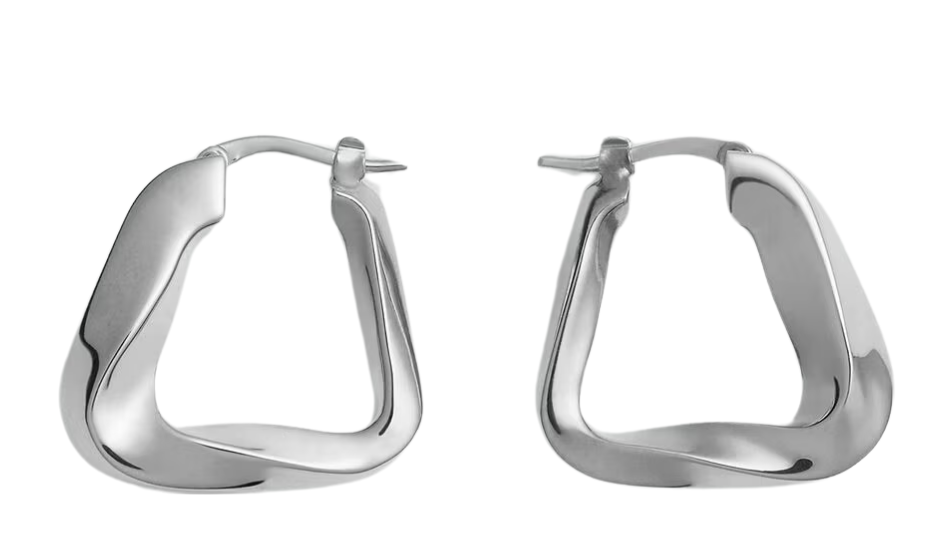 Small Twist Triangle Hoop Earrings