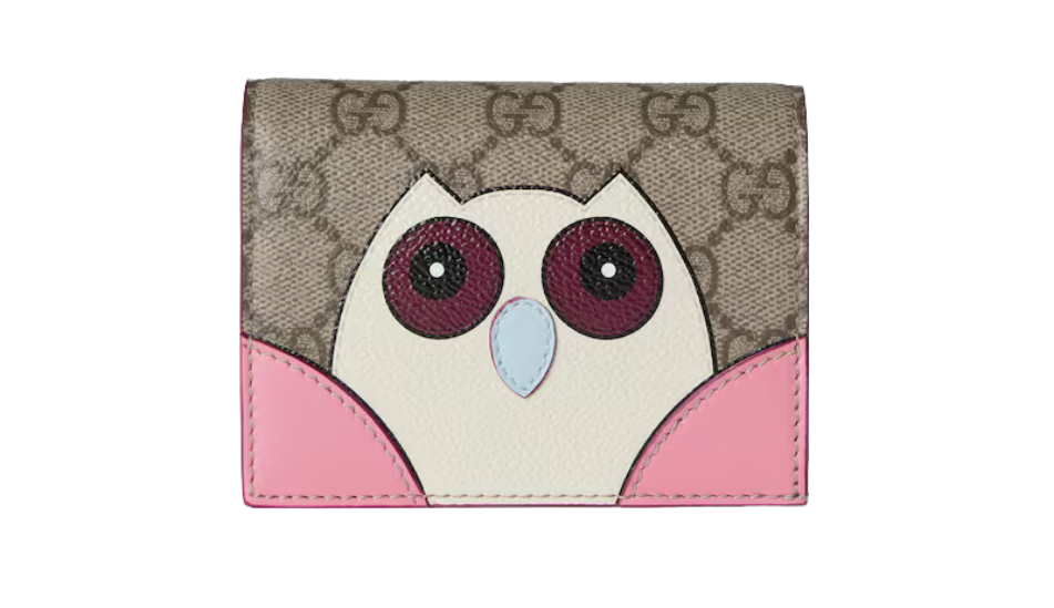 GG mini wallet with owl detail