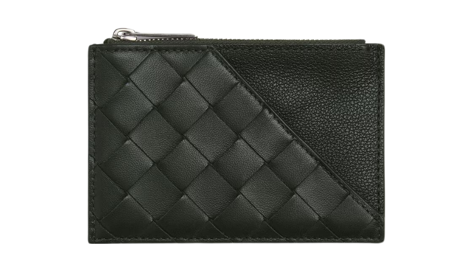 Intrecciato Diagonal Zipped Card Case