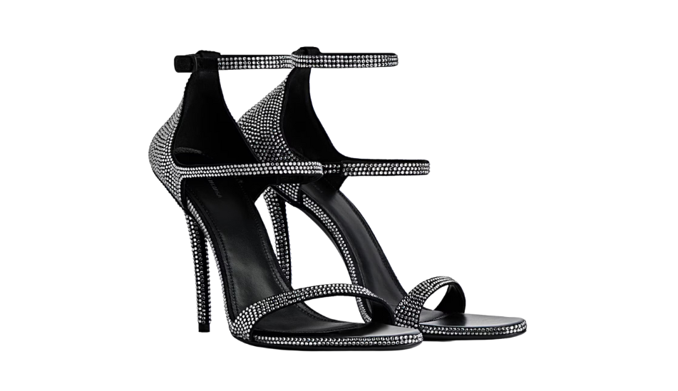 Women's Honey 110mm Sandal With Rhinestones in Black/grey