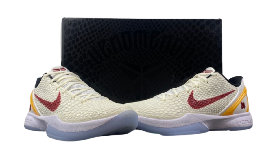 NIKE ZOOM KOBE 6 white red and yellow