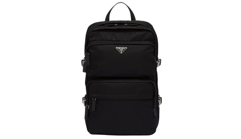 Re-Nylon and Saffiano leather backpack