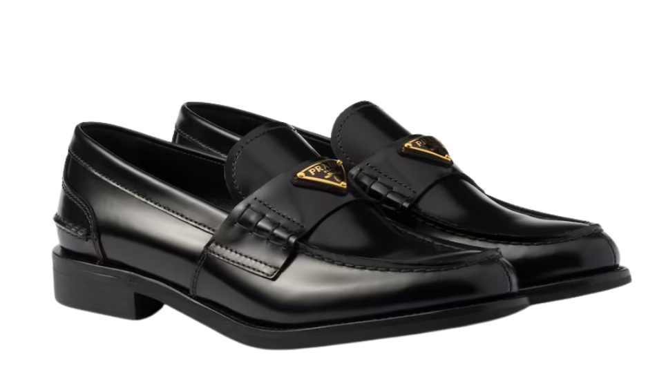 Brushed leather loafers