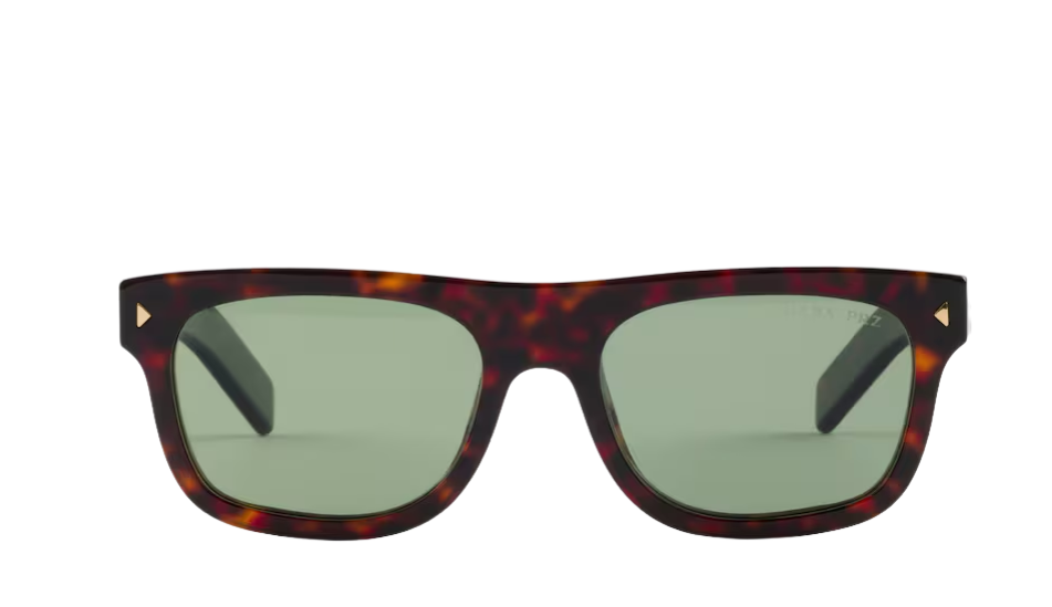 Sunglasses with the iconic metal plaque