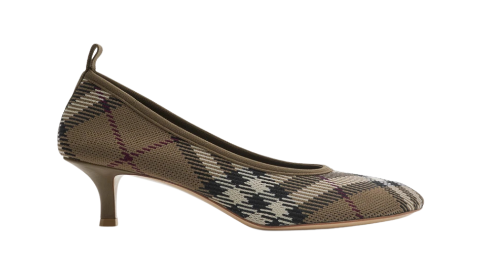 Check Knit Baby Low Pumps