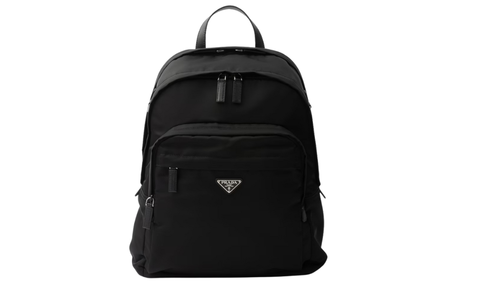 Re-Nylon and Saffiano leather backpack