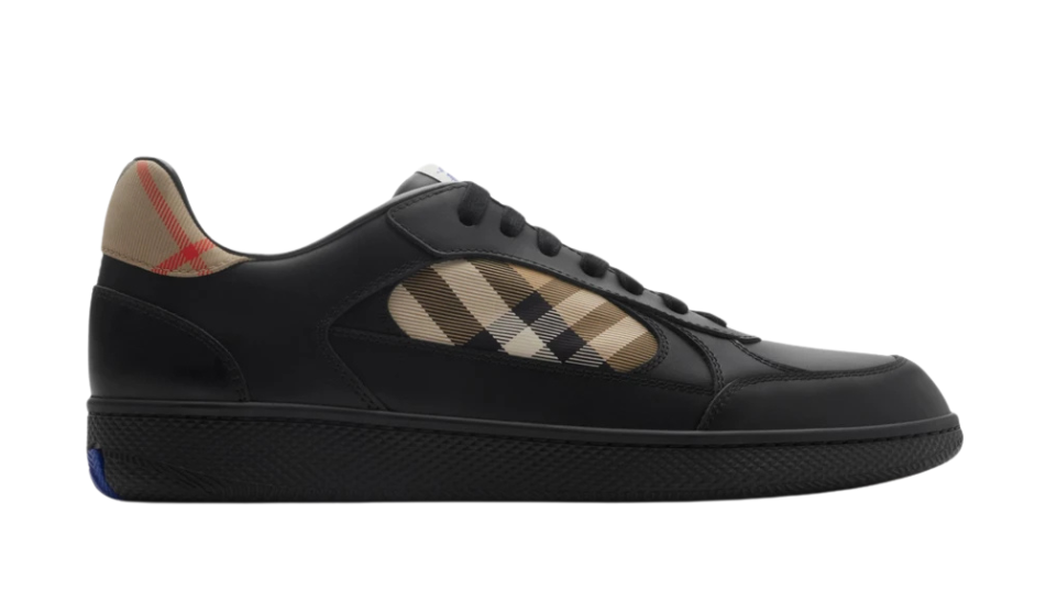 Leather and Check Terrace Sneakers