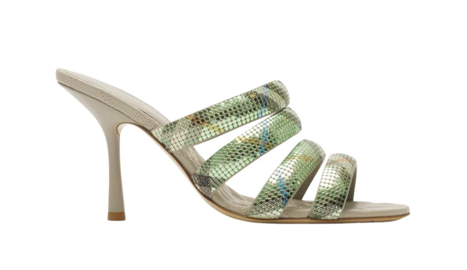 Check Mesh Mews Strap Mules