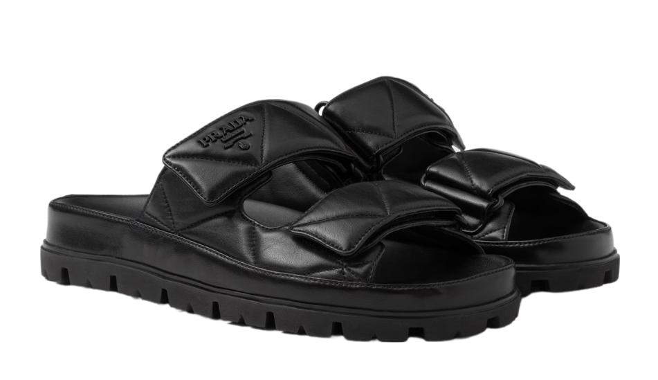 Padded nappa leather slides