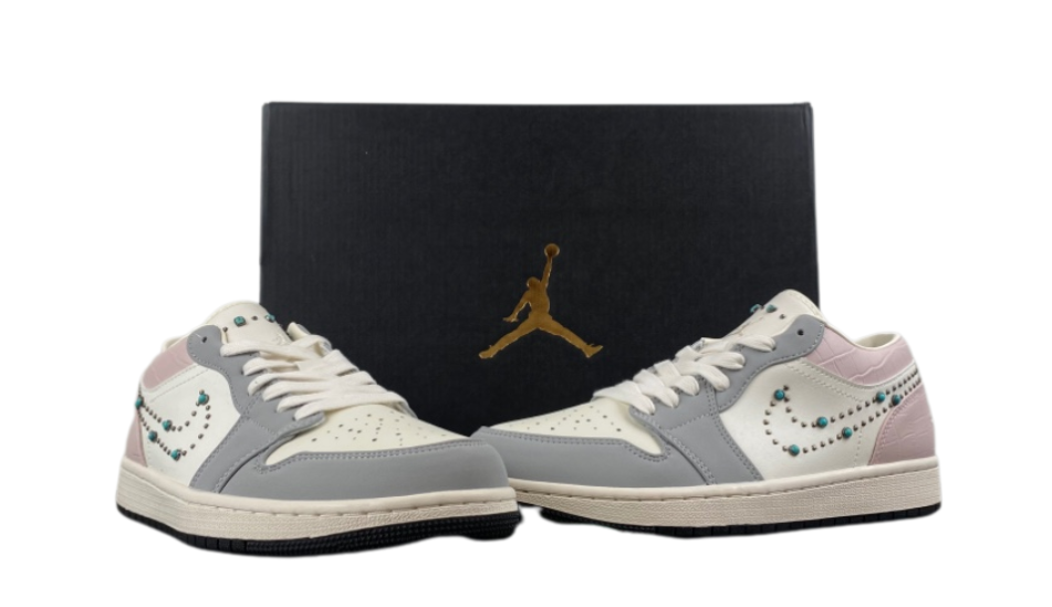 Wmns Air Jordan 1 Low 'Gem Studded Swoosh'