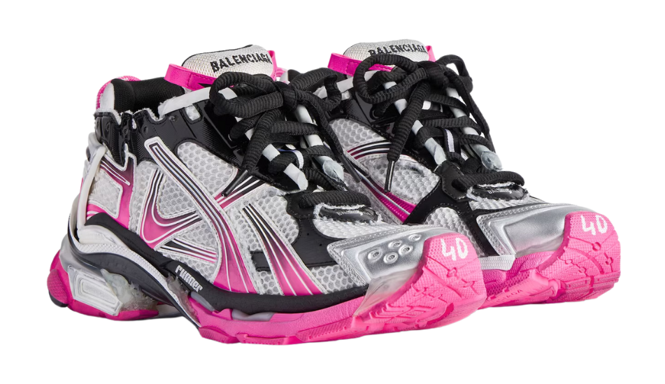 Women's Runner Gradient Sneaker in White/pink/black