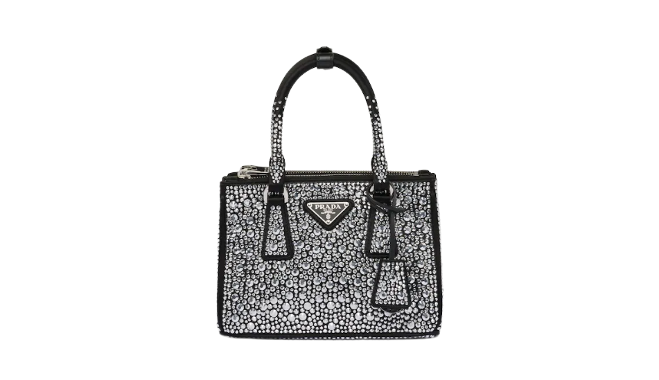 Prada Galleria satin mini-bag with crystals