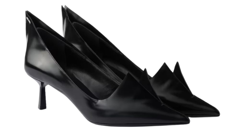 Brushed leather pumps