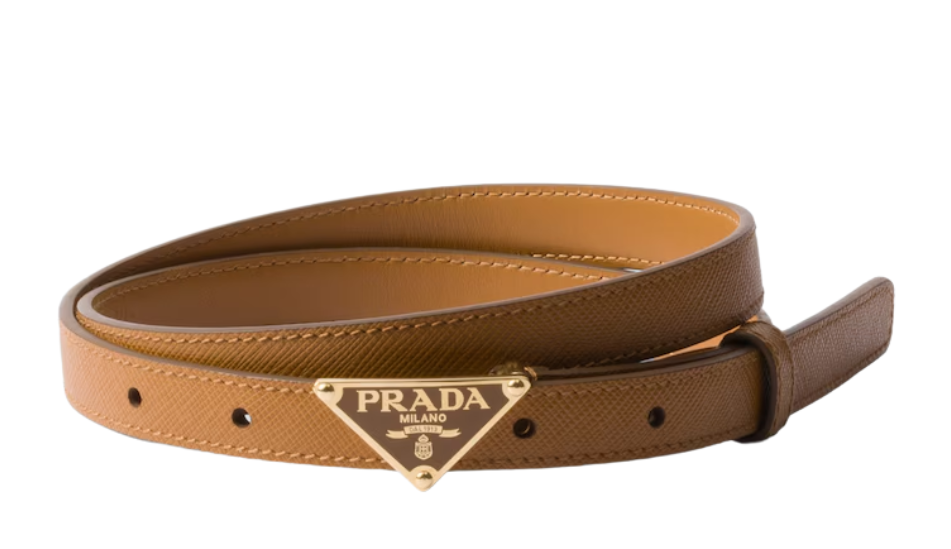 Saffiano leather belt