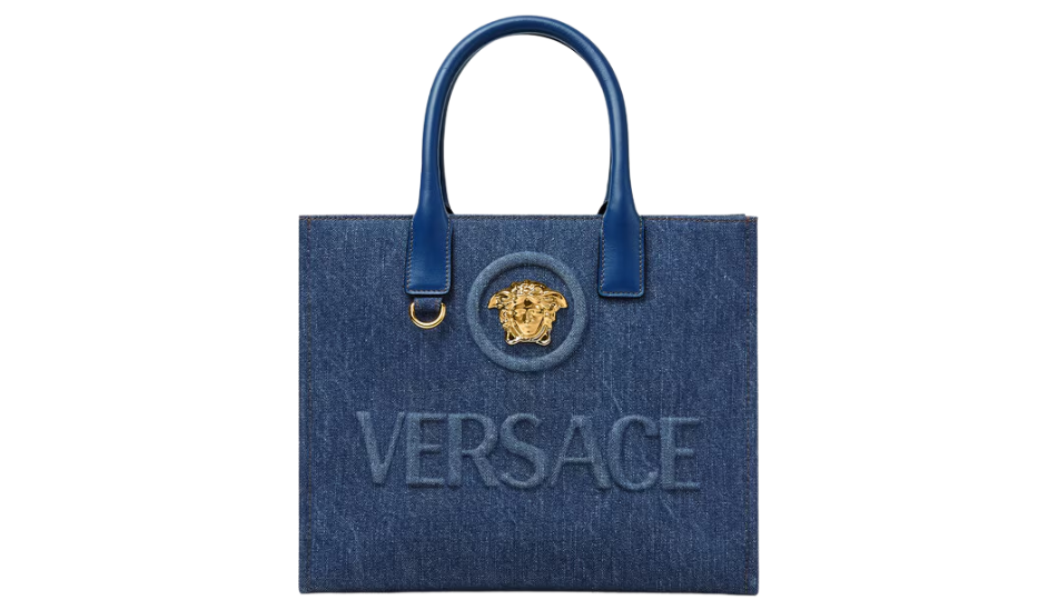 La Medusa Denim Small Tote Bag