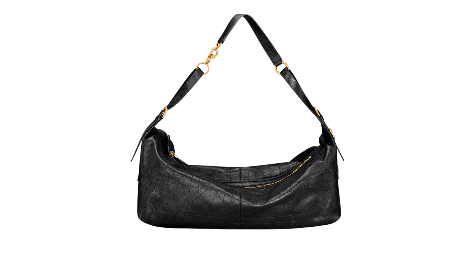 Large D-Journey Bag in Crinkled Calfskin