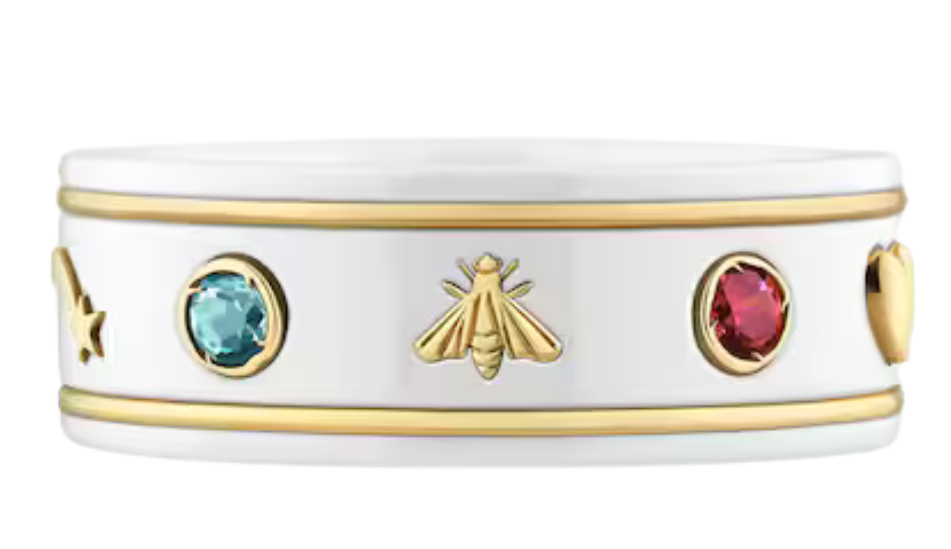 Icon ring with gemstones