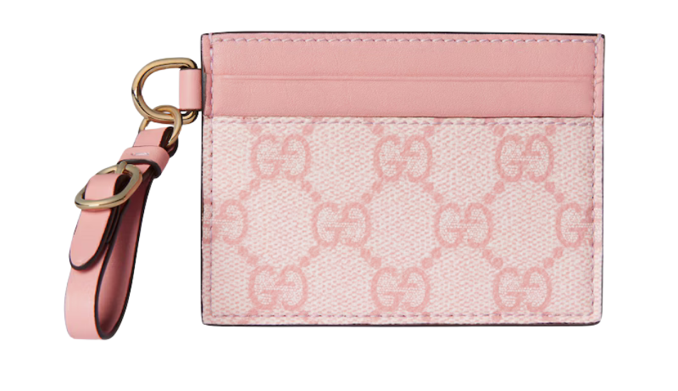 GG Emblem card case with strap