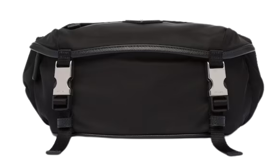 Re-Nylon and Saffiano leather shoulder bag