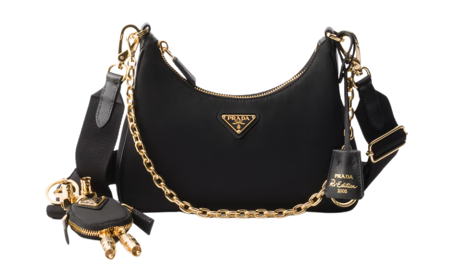 Prada Re-Edition 2005 Re-Nylon and Saffiano leather bag with charm