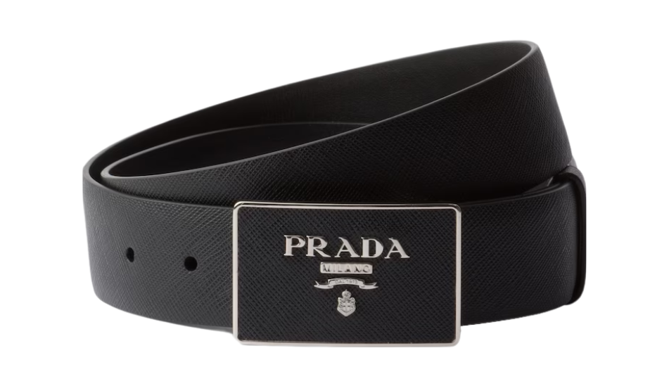 Saffiano leather belt