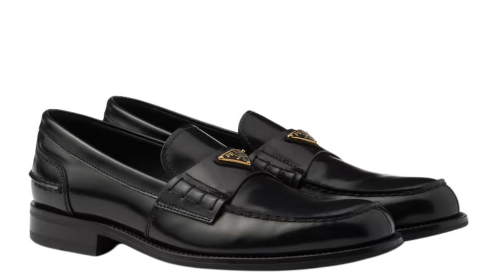 Brushed leather loafers