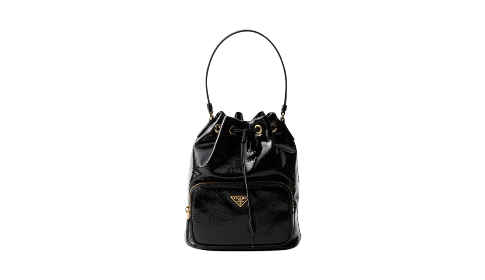 Prada Duet naplak patent leather bucket bag