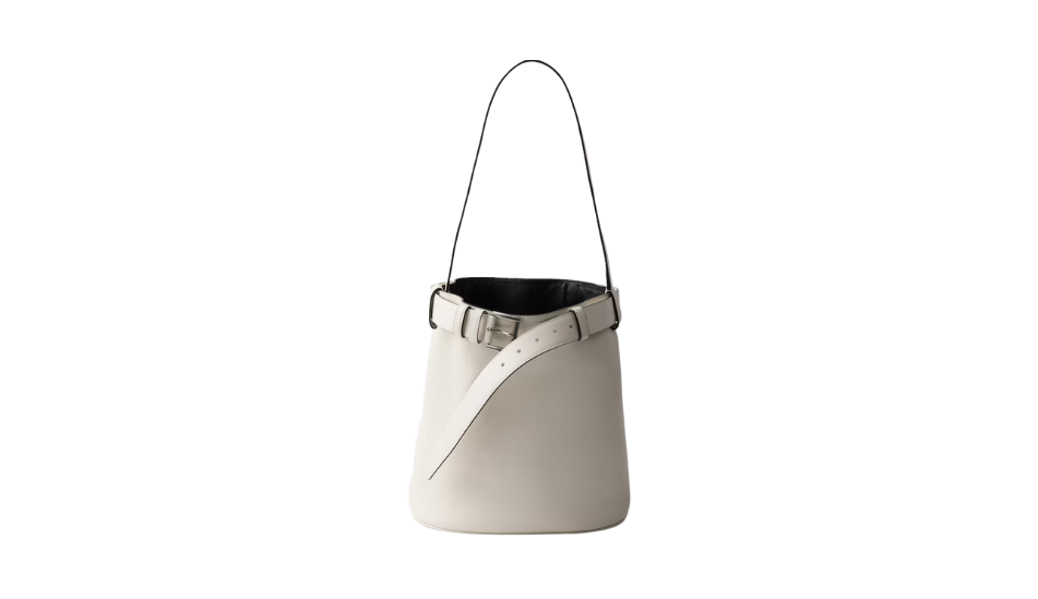 Prada Buckle leather bucket bag with belt