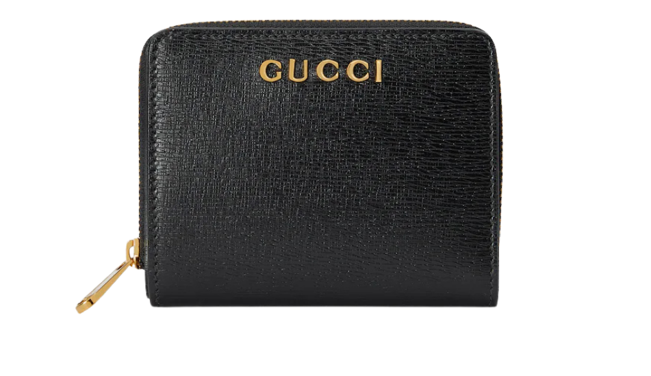 Mini wallet with Gucci script