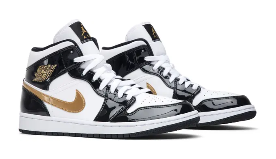 Air Jordan 1 Mid Patent SE 'Black Gold'