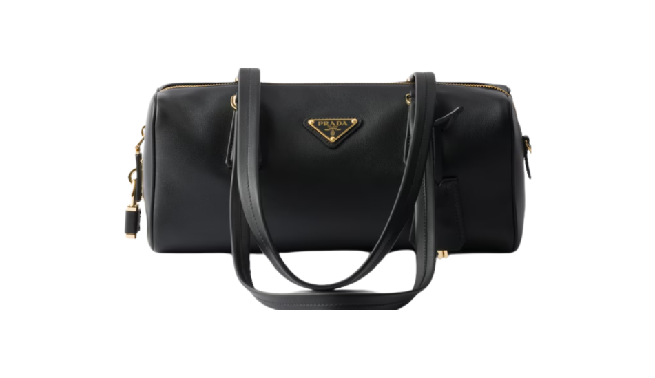 Medium leather top-handle bag with padlock