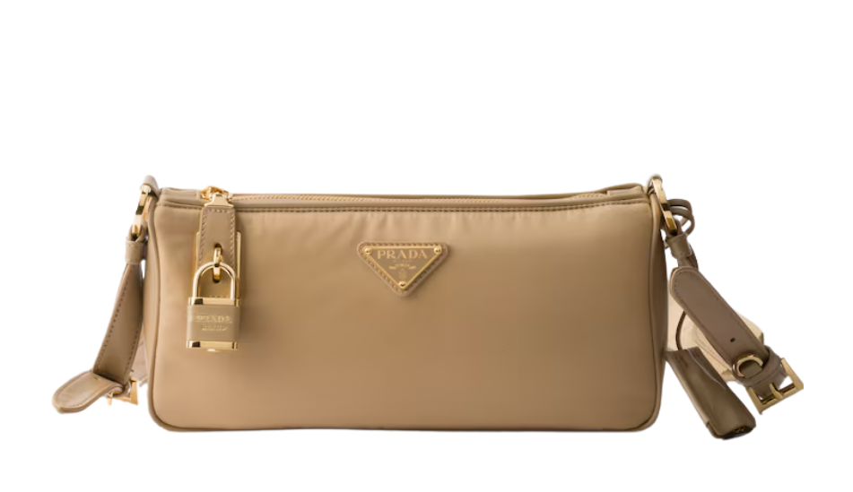 Small Re-Nylon and leather shoulder bag