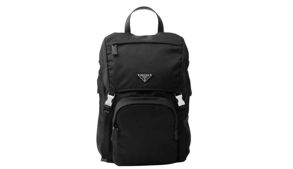 Re-Nylon and Saffiano leather backpack