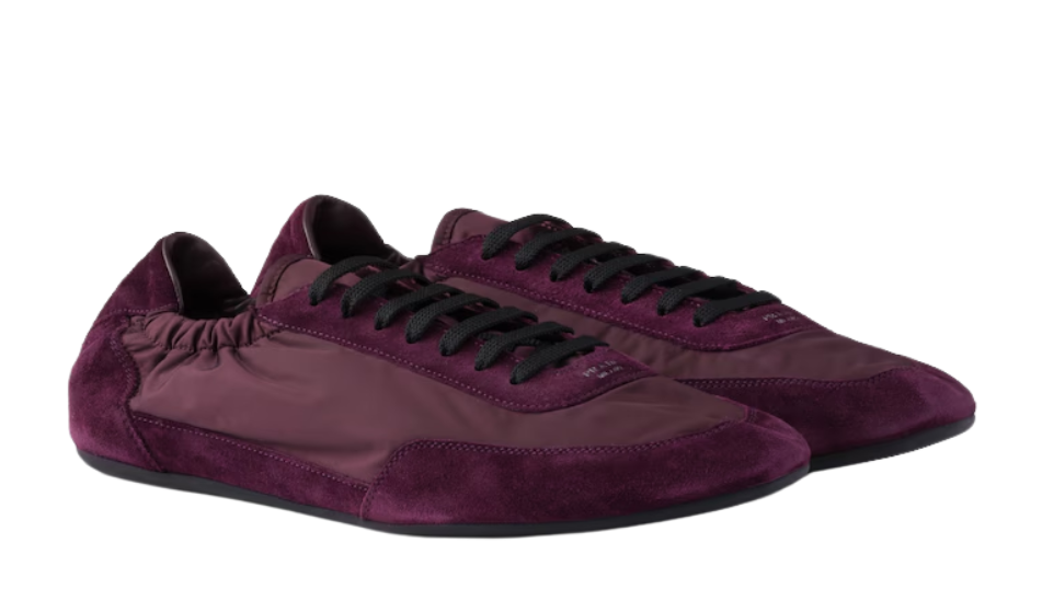 Collapse Re-Nylon and suede sneakers