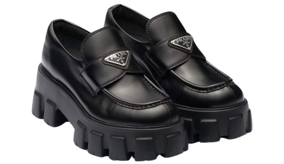 Brushed leather Monolith loafers