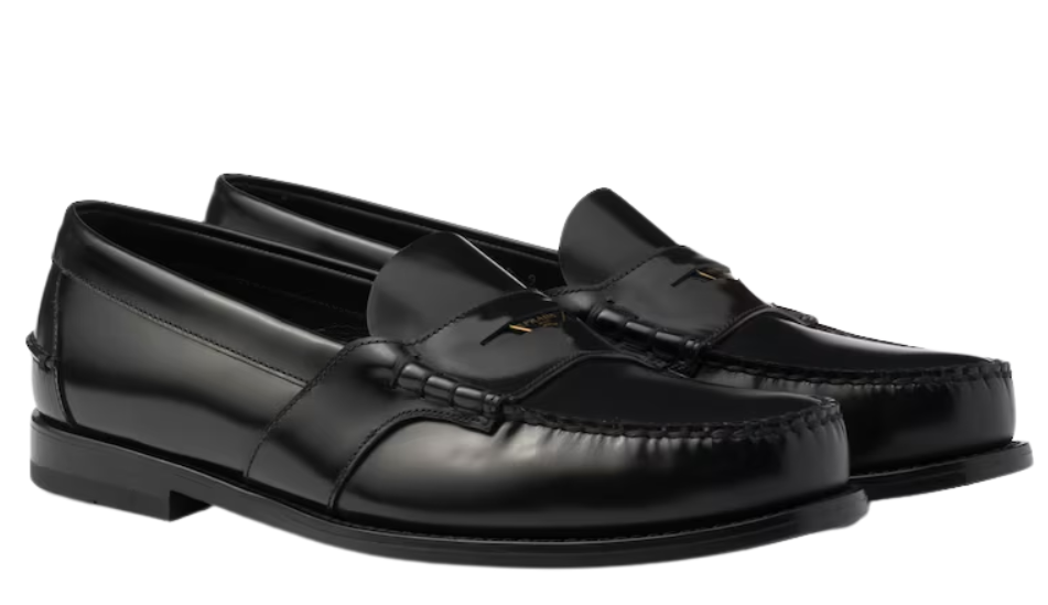 Brushed leather loafers