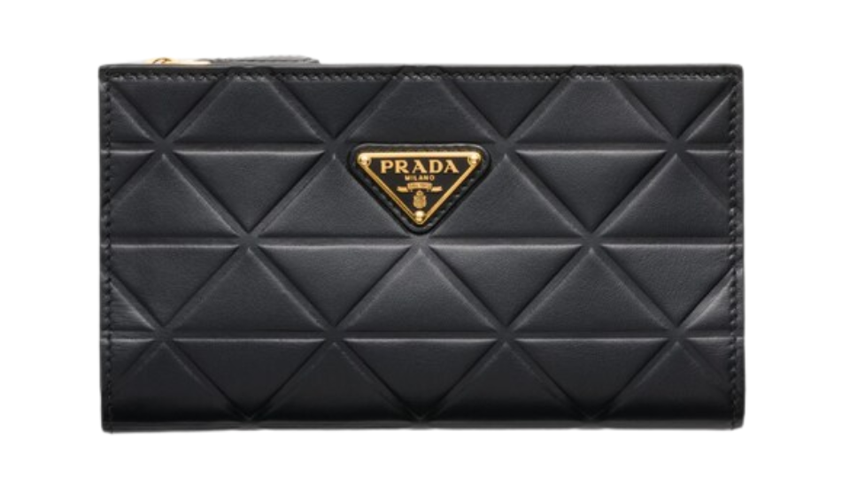 Large leather wallet with triangle motif