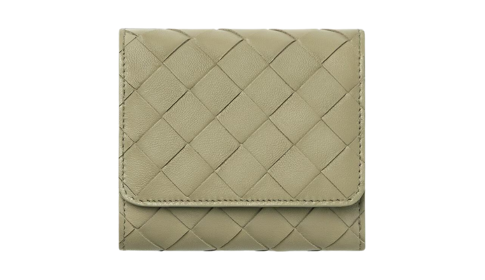 Intrecciato Tri-Fold Wallet With Origami Coin Purse