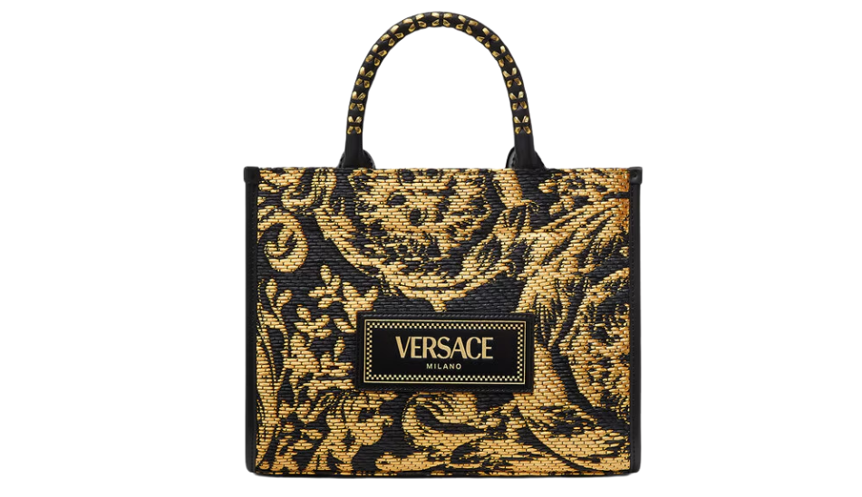 Barocco Athena Raffia Small Tote Bag