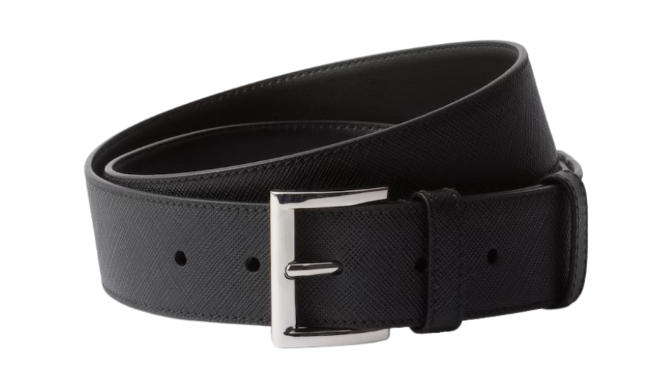 Saffiano leather belt