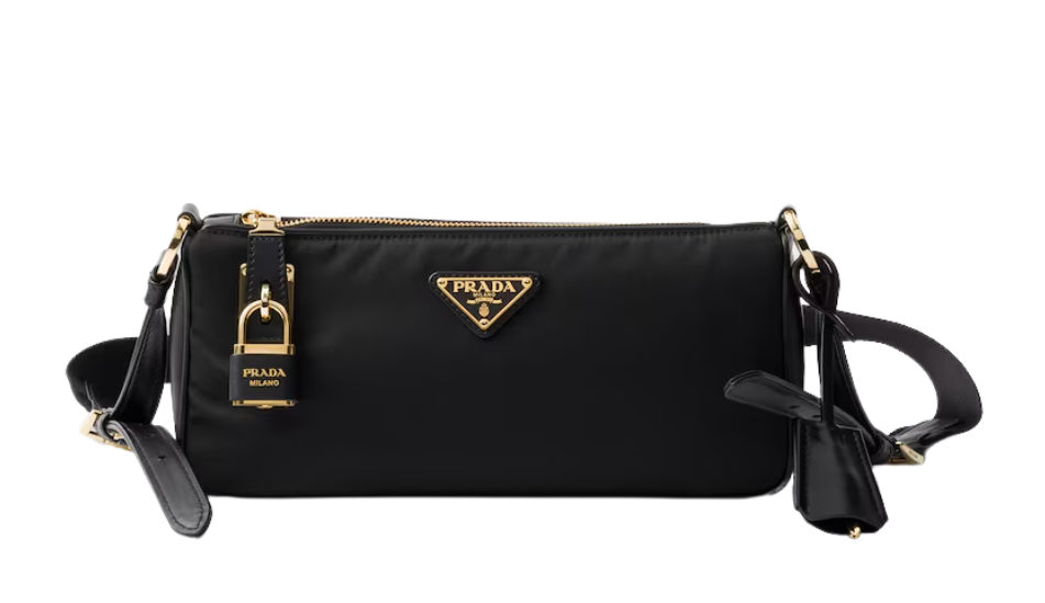 Small Re-Nylon and leather shoulder bag