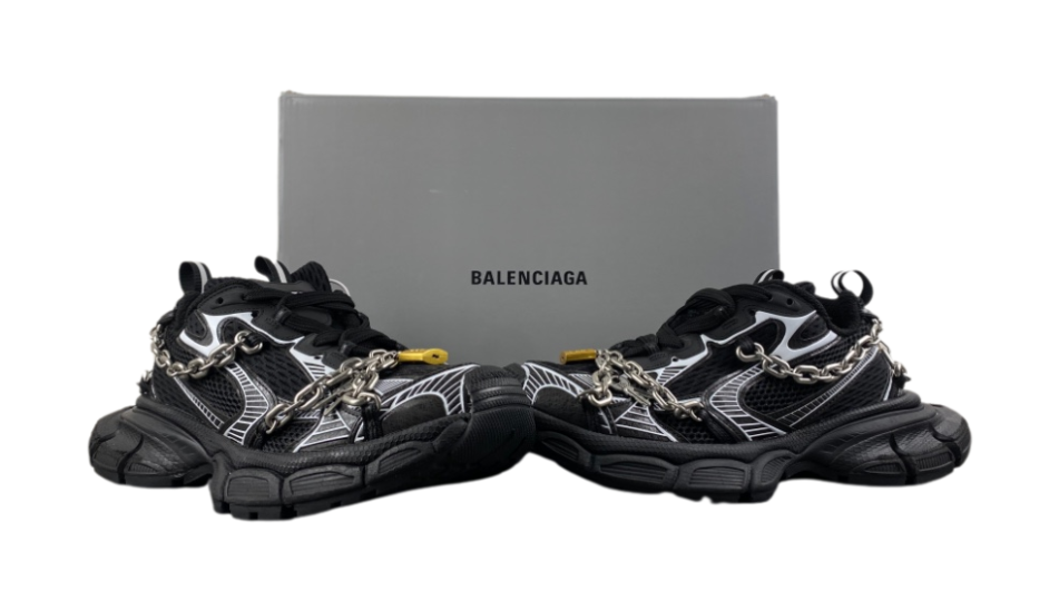 Balenciaga 10 3XL black silver lock chain